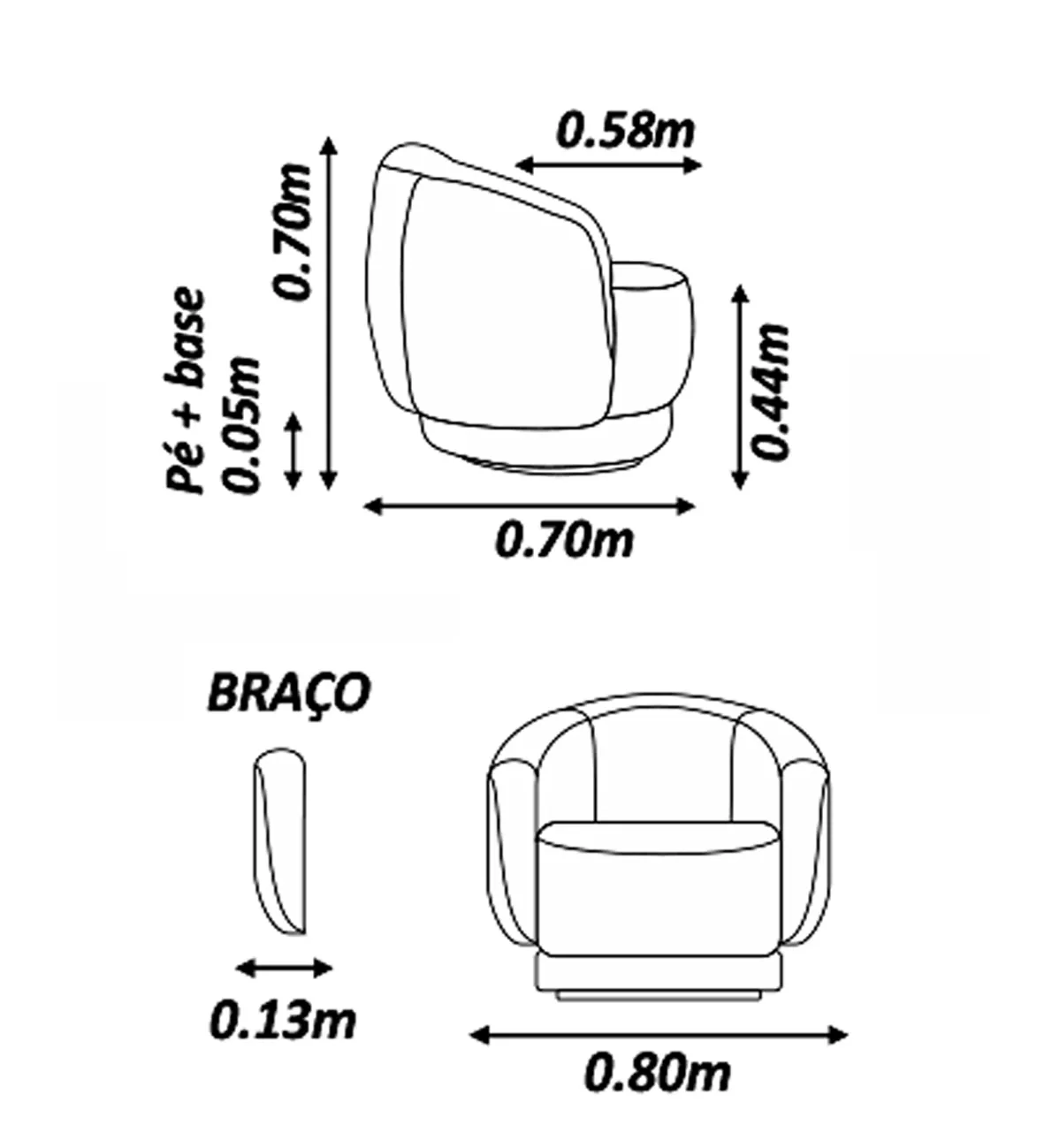 Poltrona Giratória Vero Medida