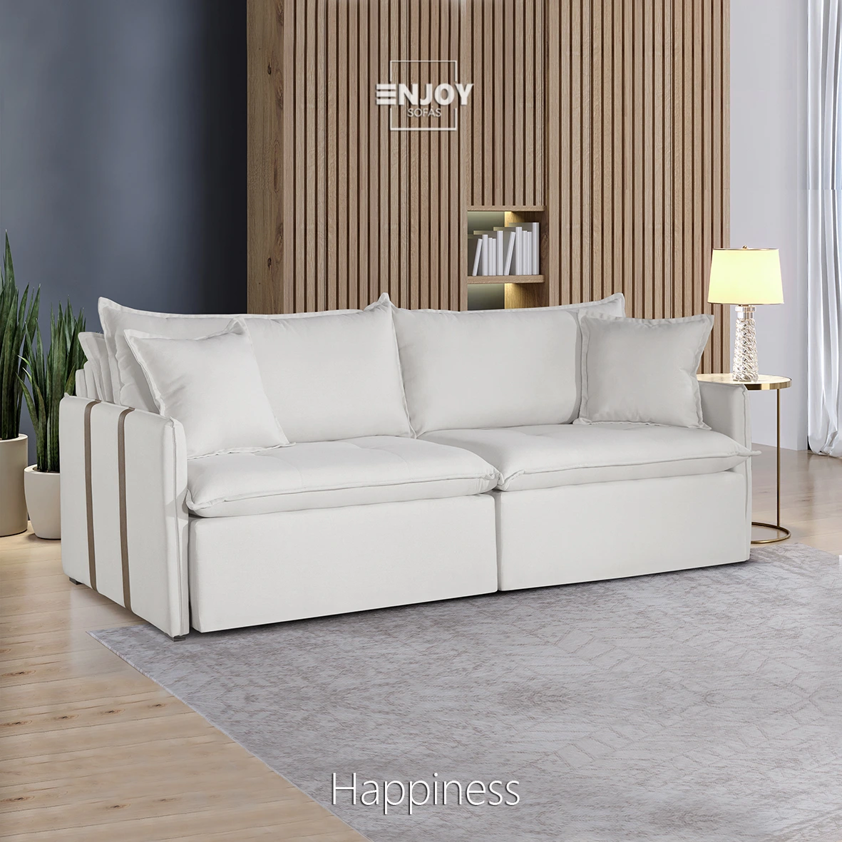 Sofá Sem Caixa (sofá cama) modelo Hapinness.
Medidas de 1,56 m até 2,56 m com 2 módulos.
2,86 m até 5,16 m com 3 ou mais módulos.
Profundidade: 1,00 m (fechado) / 1,50 m aberto
Mais de 50 cores e tecidos diferentes.
Espuma HS, Molas Ensacadas, Pistão Blindado, Madeira Maciça.
Pillow Top Assento Confortável .
Acabamento e Qualidade impecável.